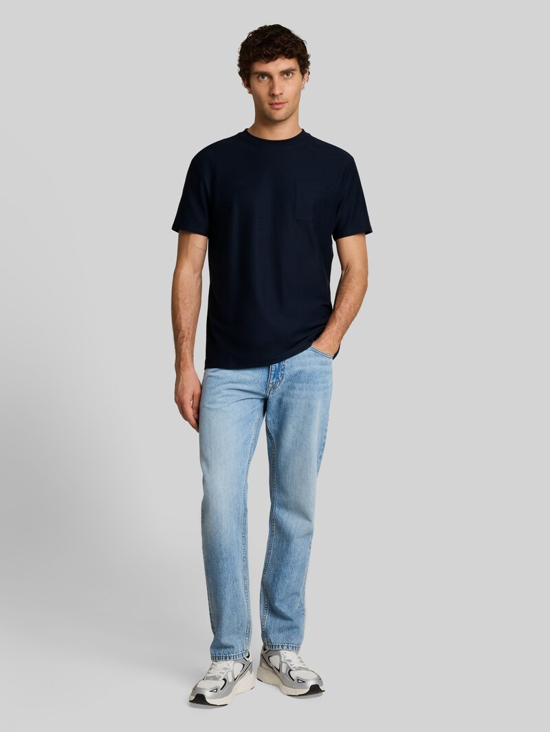 Tom Tailor T-Shirt mit Brusttasche - Sky Captain Blue