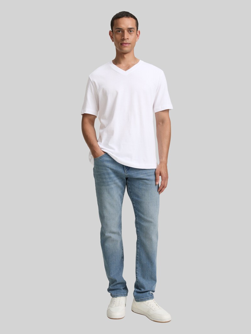 Tom Tailor T-Shirts mit V-Ausschnitt im 2er-Pack - White