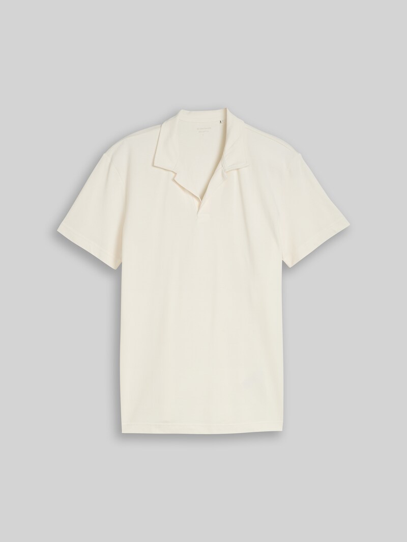 Tom Tailor Resort Poloshirt aus Piqué - Gardenia White
