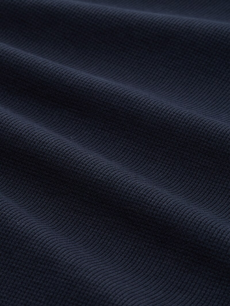 Tom Tailor T-Shirt mit Waffelstruktur - Sky Captain Blue