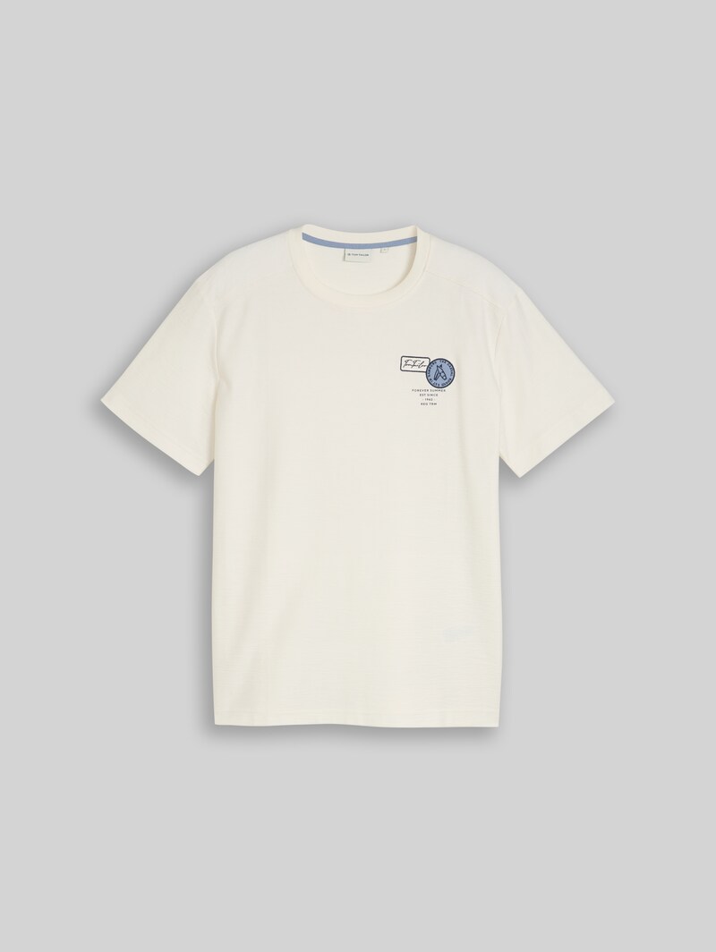 Tom Tailor T-Shirt mit Stickerei - Gardenia White