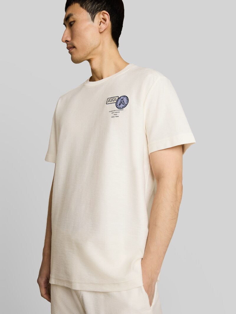Tom Tailor T-Shirt mit Stickerei - Gardenia White