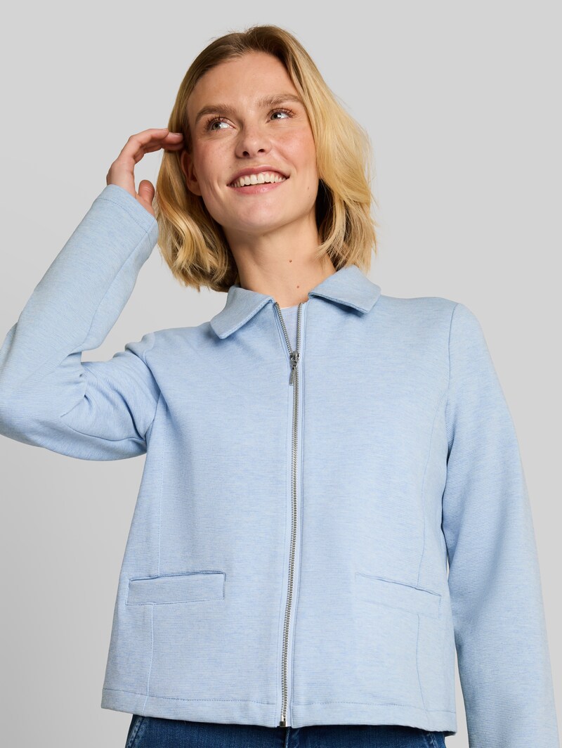 Tom Tailor Regular Fit Jacke mit Reißverschluss - Kentucky Blue Melange