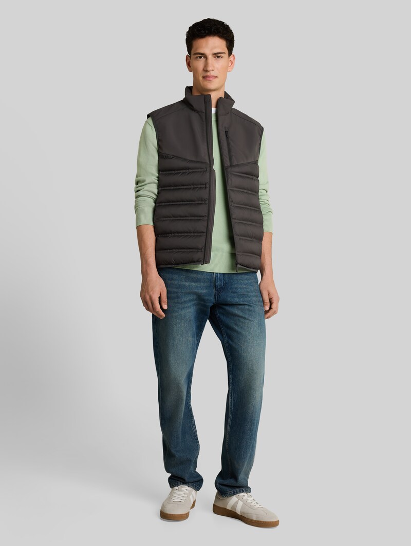 Tom Tailor Relaxed Fit Hybrid Steppweste - Coal Mine Grey