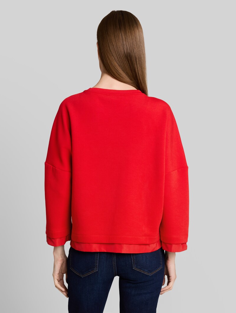 Tom Tailor Loose Fit Sweatshirt mit 7/8-Arm - Soft Scarlet Red