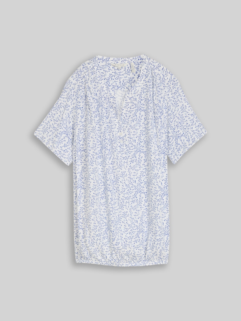 Tom Tailor Plus Size - Bluse mit Muster - White Small Leaves Design