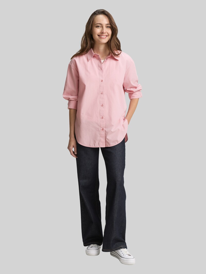 Tom Tailor Loose Fit Popeline Hemdbluse - Morning Pink