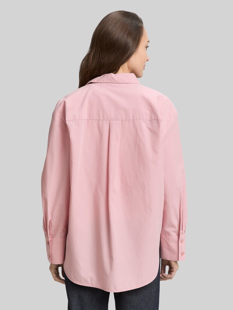 Tom Tailor Loose Fit Popeline Hemdbluse - Morning Pink