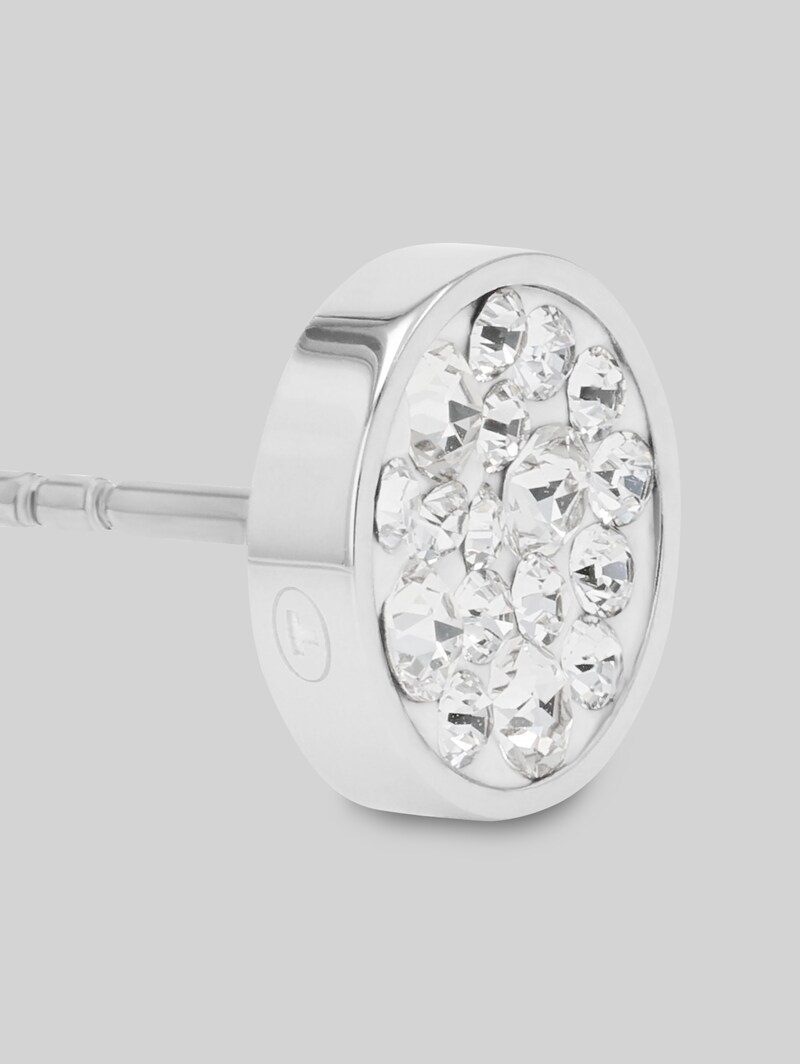 Tom Tailor Ohrstecker aus Edelstahl silber - Stein Kristallglas Crystal 001 - Silver