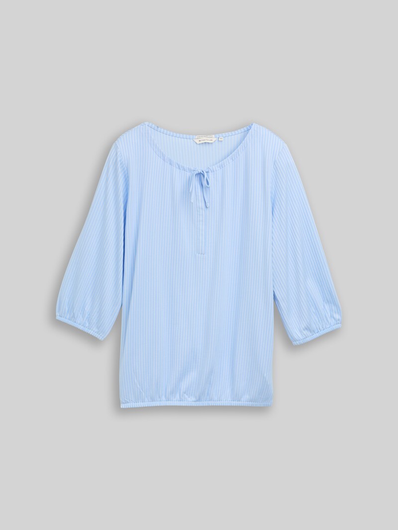 Tom Tailor Plus Size - Bluse mit Streifenmuster - Blue White Thin Stripe