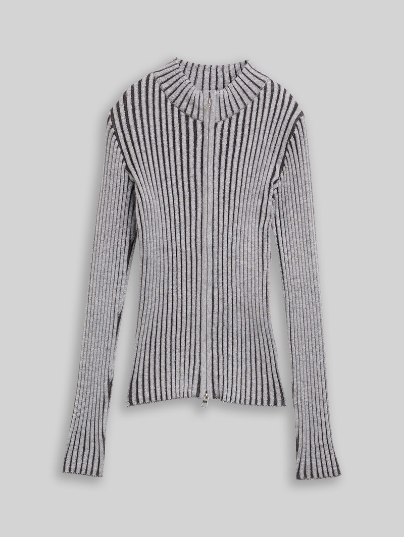 Tom Tailor Cardigan mit Reißverschluss - Coal Grey