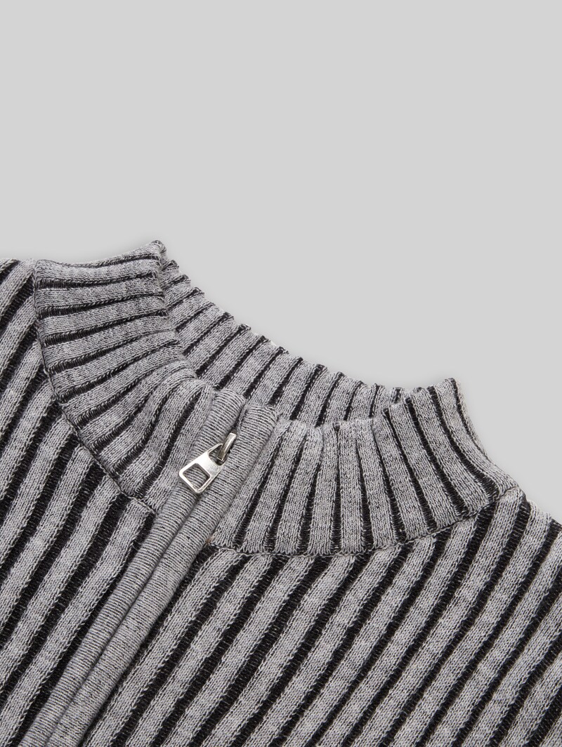 Tom Tailor Cardigan mit Reißverschluss - Coal Grey
