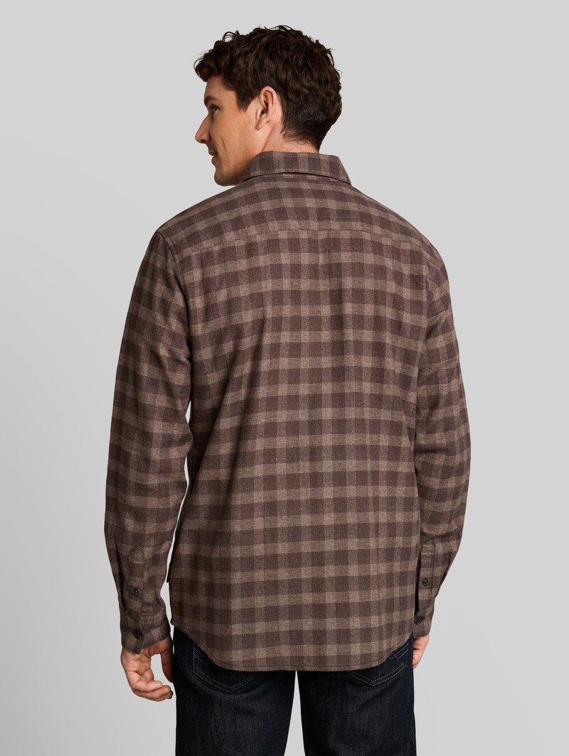 Tom Tailor Regular Fit Flanell-Hemd mit Karomuster - Dark Brown Grindle Check