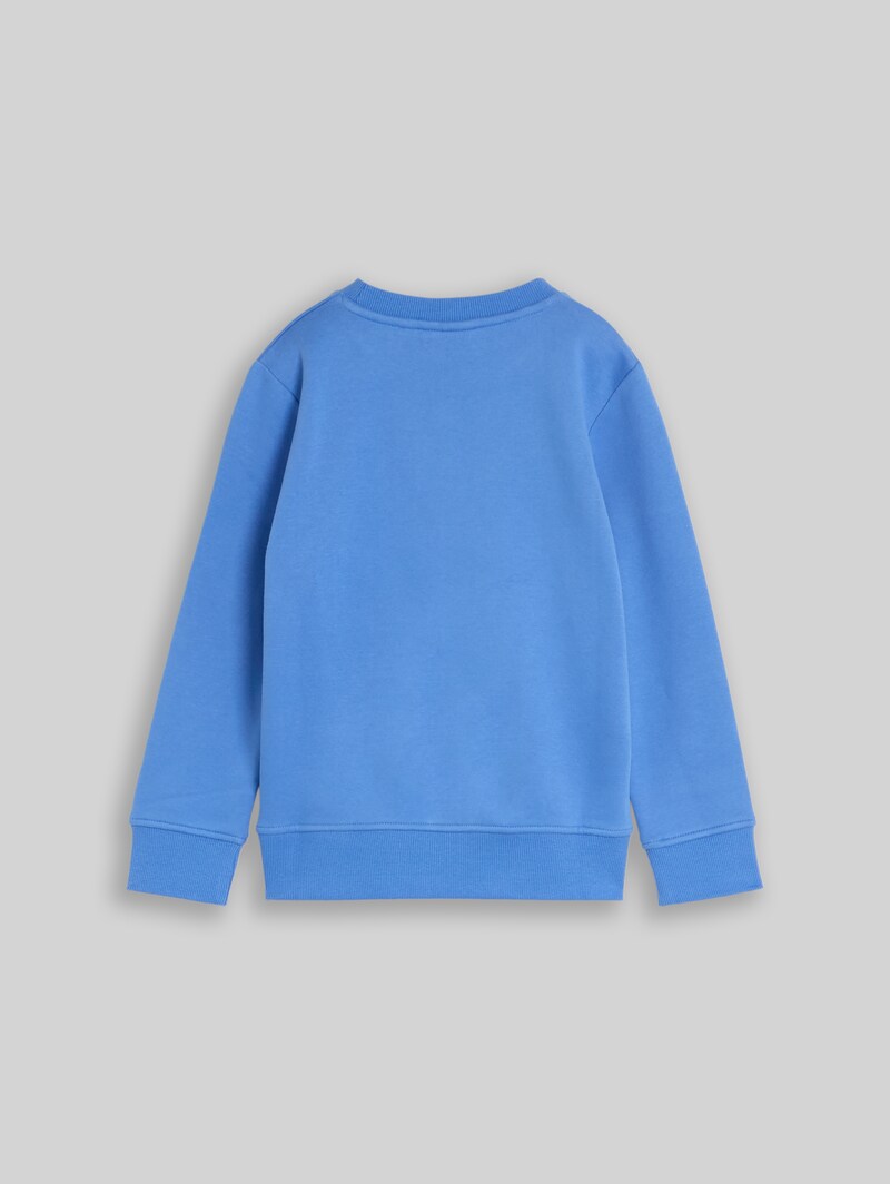 Tom Tailor Basic Sweatshirt mit Print - Soft Mid Blue Tom Tailor Basic Sweatshirt mit Print - Soft Mid Blue