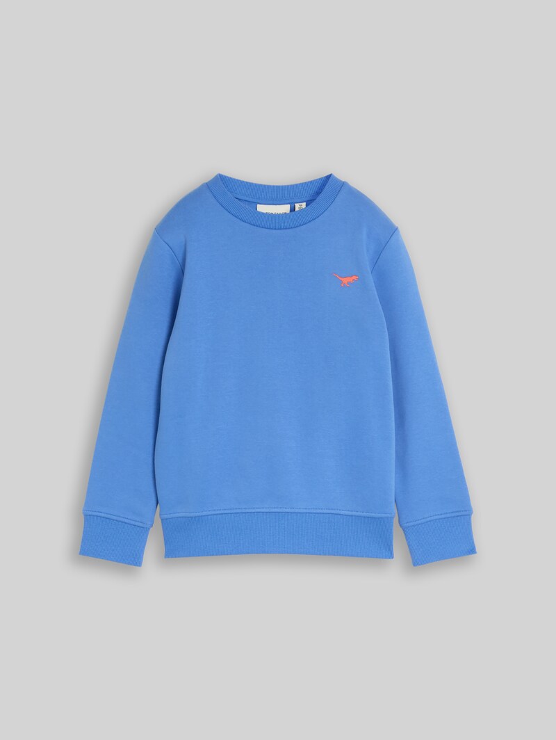 Tom Tailor Basic Sweatshirt mit Print - Soft Mid Blue