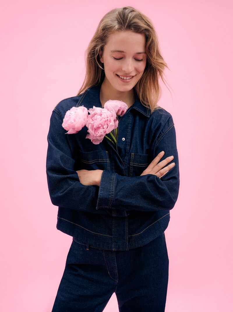 Tom Tailor Oversize Jeansjacke mit Brusttaschen - Deep Blue Denim