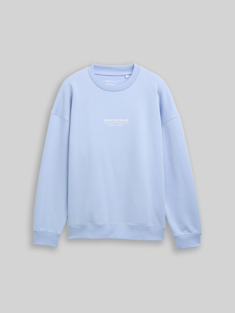 Tom Tailor Relaxed Sweatshirt mit Logo-Print - Brunnera Blue