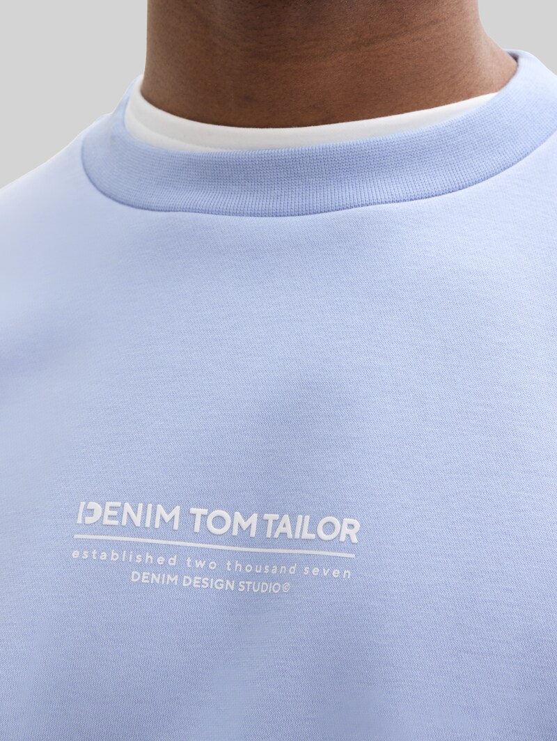 Tom Tailor Relaxed Sweatshirt mit Logo-Print - Brunnera Blue
