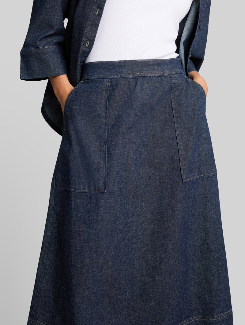 Tom Tailor Midi-Jeansrock mit Taschen - Blue Rinse Denim