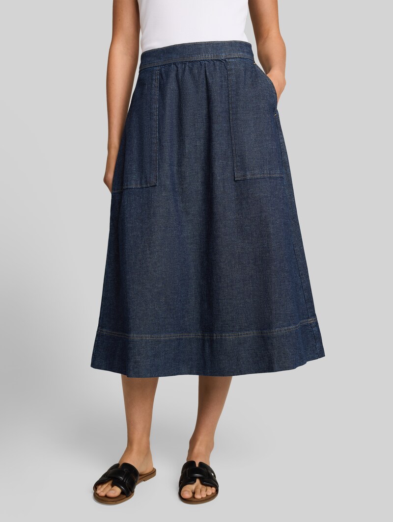 Tom Tailor Midi-Jeansrock mit Taschen - Blue Rinse Denim