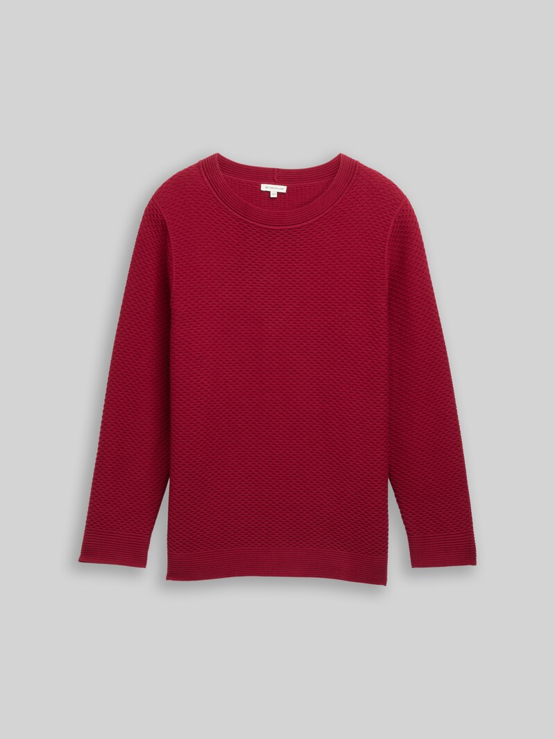 Tom Tailor Plus Size - Loose Fit Strickpullover aus Baumwolle - Rumba Red