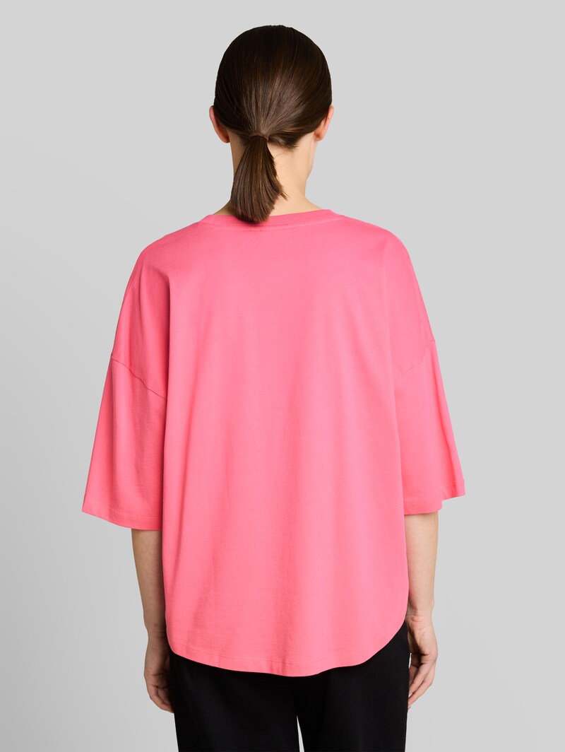 Tom Tailor Boxy Fit T-Shirt aus Baumwolle - Soft Bright Pink