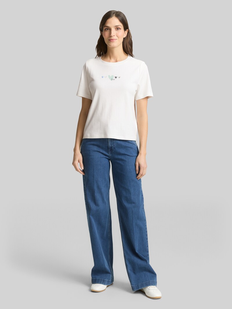 Tom Tailor T-Shirt aus Baumwolle - Off White