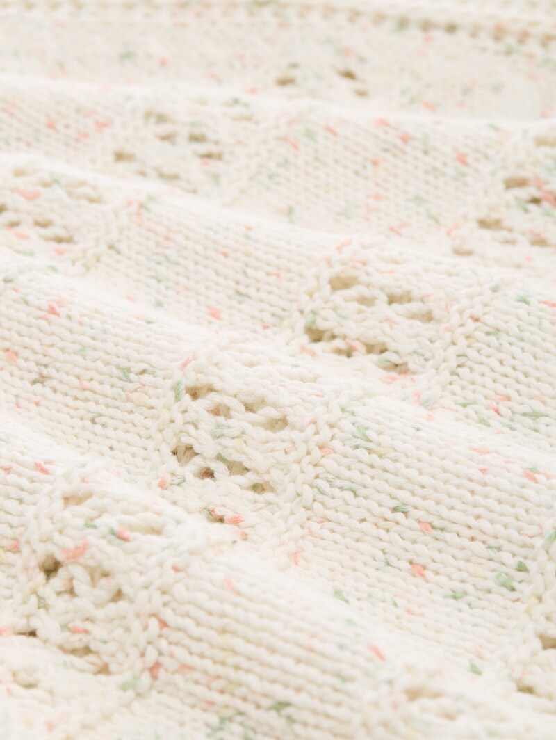 Tom Tailor Loose Fit Strickpullover - Colourful Green Coral Design