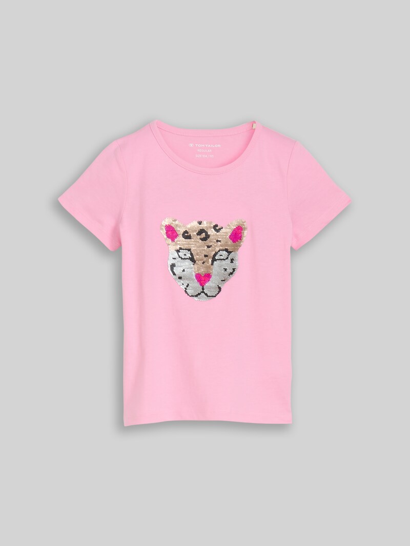 Tom Tailor T-Shirt mit Wendepailletten - Lovely Pink