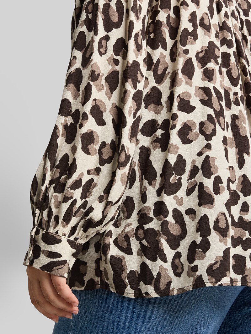 Tom Tailor Plus Size - Bluse aus Viskose - Brown Beige Leo Print