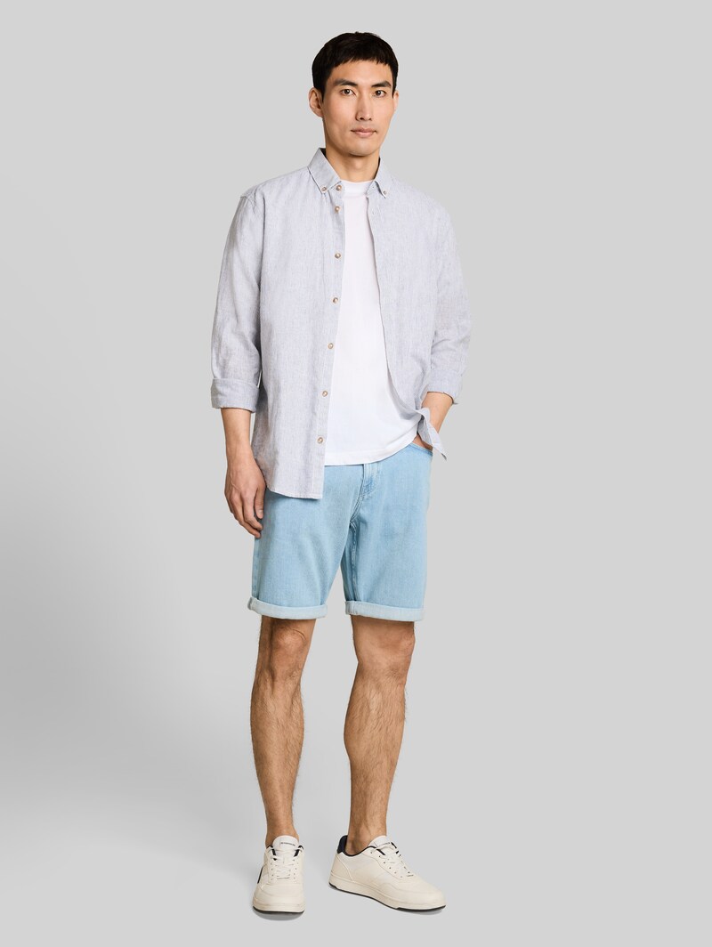 Tom Tailor TTMORRIS RELAXED Jeans Shorts - Clean Light Stone Blue Denim