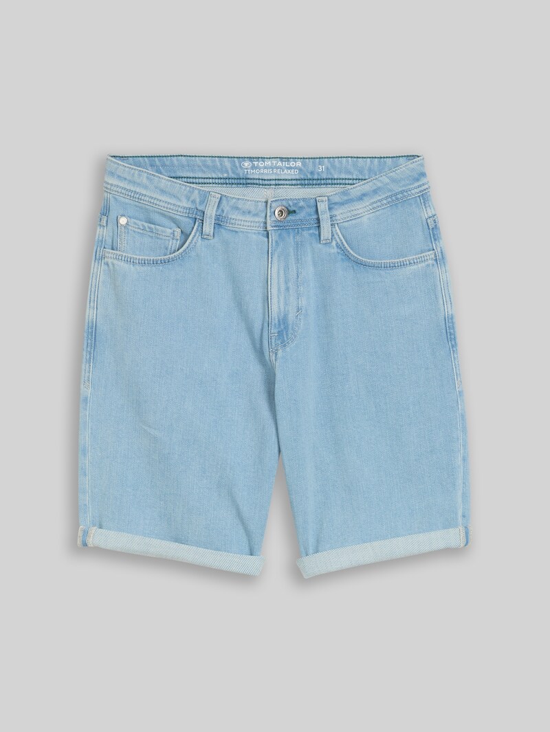 Tom Tailor TTMORRIS RELAXED Jeans Shorts - Clean Light Stone Blue Denim