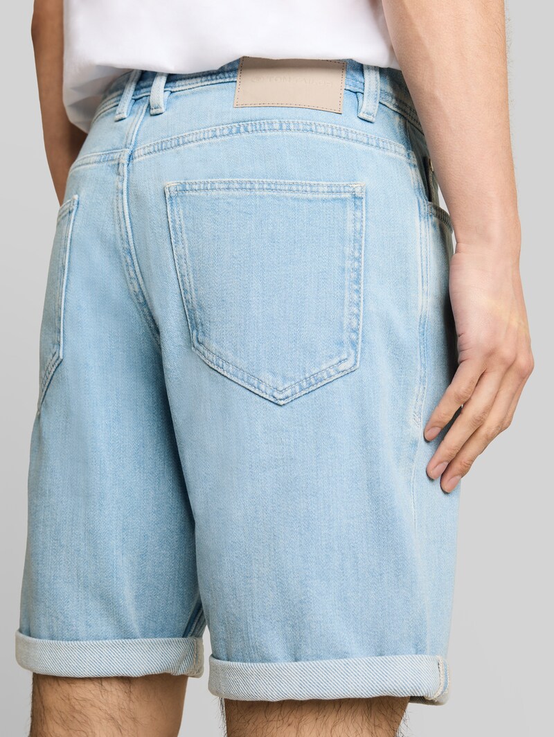 Tom Tailor TTMORRIS RELAXED Jeans Shorts - Clean Light Stone Blue Denim