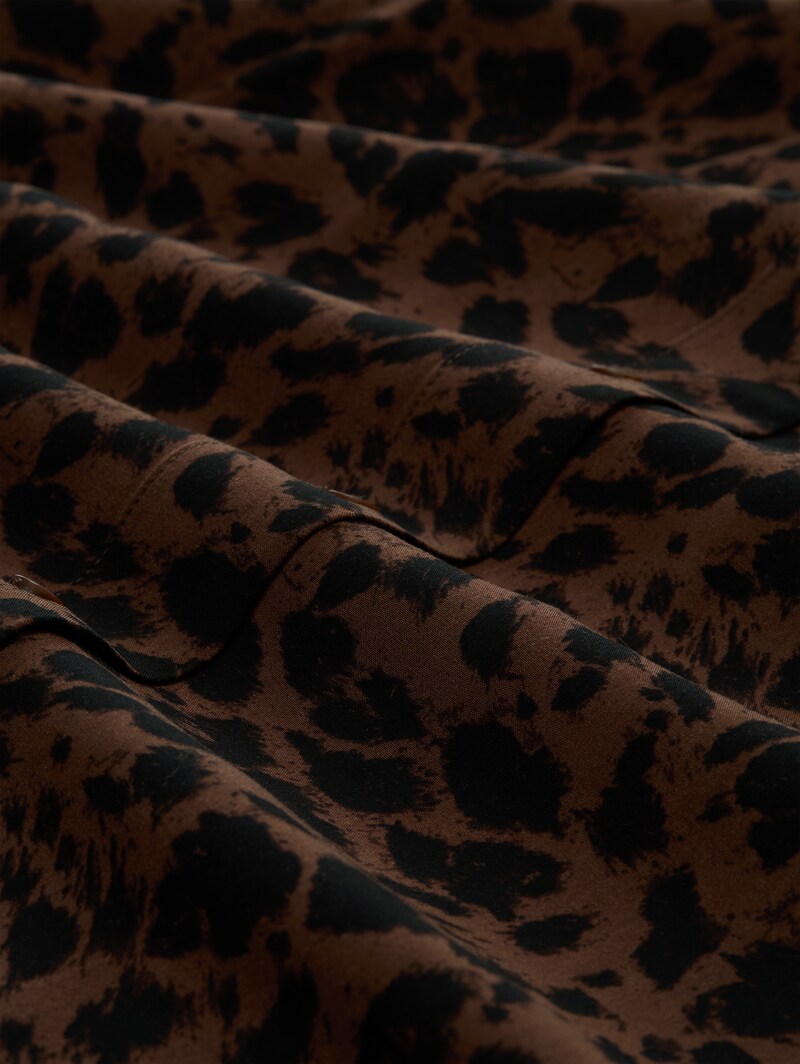 Tom Tailor Bluse mit Leo-Print - Brown Black Small Leo Print