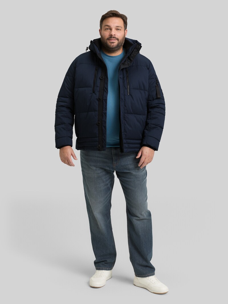 Tom Tailor Plus Size - Pufferjacke mit abnehmbarer Kapuze - Sky Captain Blue