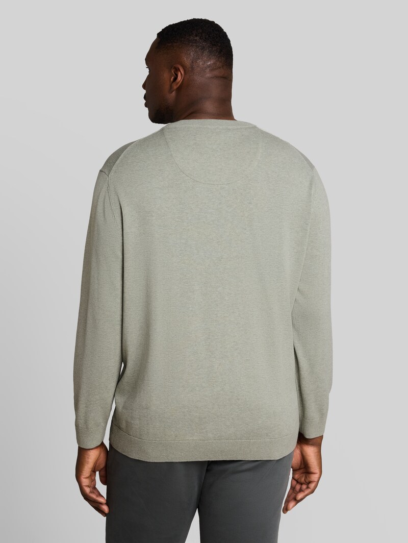 Tom Tailor Plus Size - Strickpullover mit Logo Stickerei - Iron Mint Melange