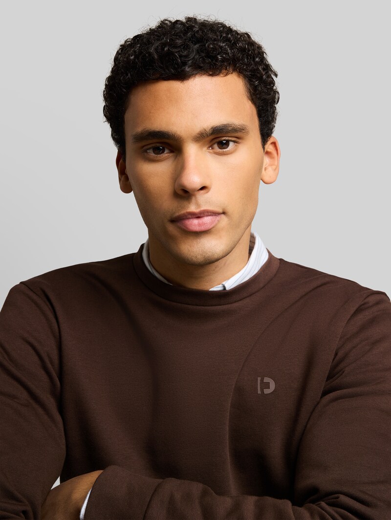 Tom Tailor Basic Sweatshirt - Cool Dark Brown