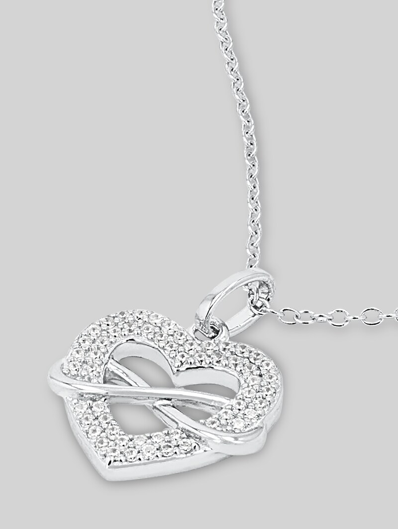 Tom Tailor Halskette mit Anhänger Silber 925 - Stein Zirkonia weiß - Silver