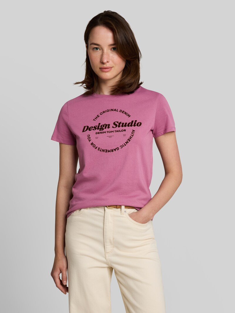 Tom Tailor T-Shirt mit Print - Dusty Berry Tom Tailor T-Shirt mit Print - Dusty Berry