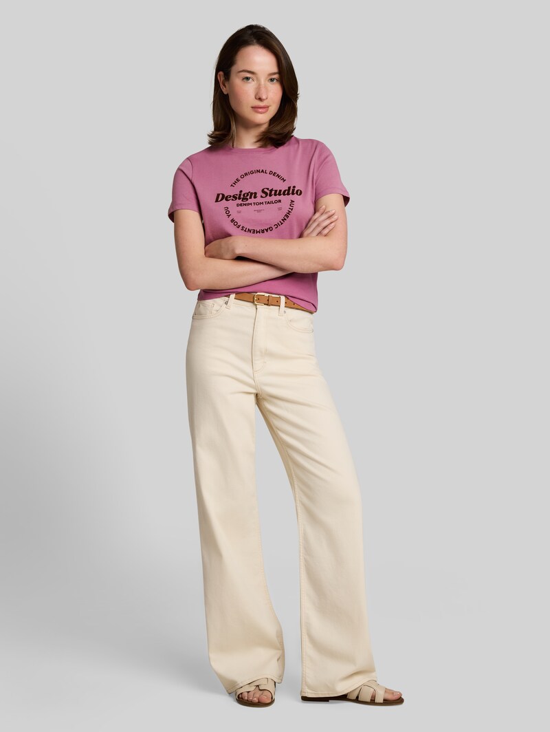 Tom Tailor T-Shirt mit Print - Dusty Berry