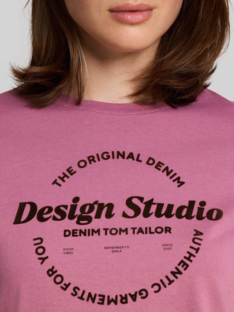 Tom Tailor T-Shirt mit Print - Dusty Berry
