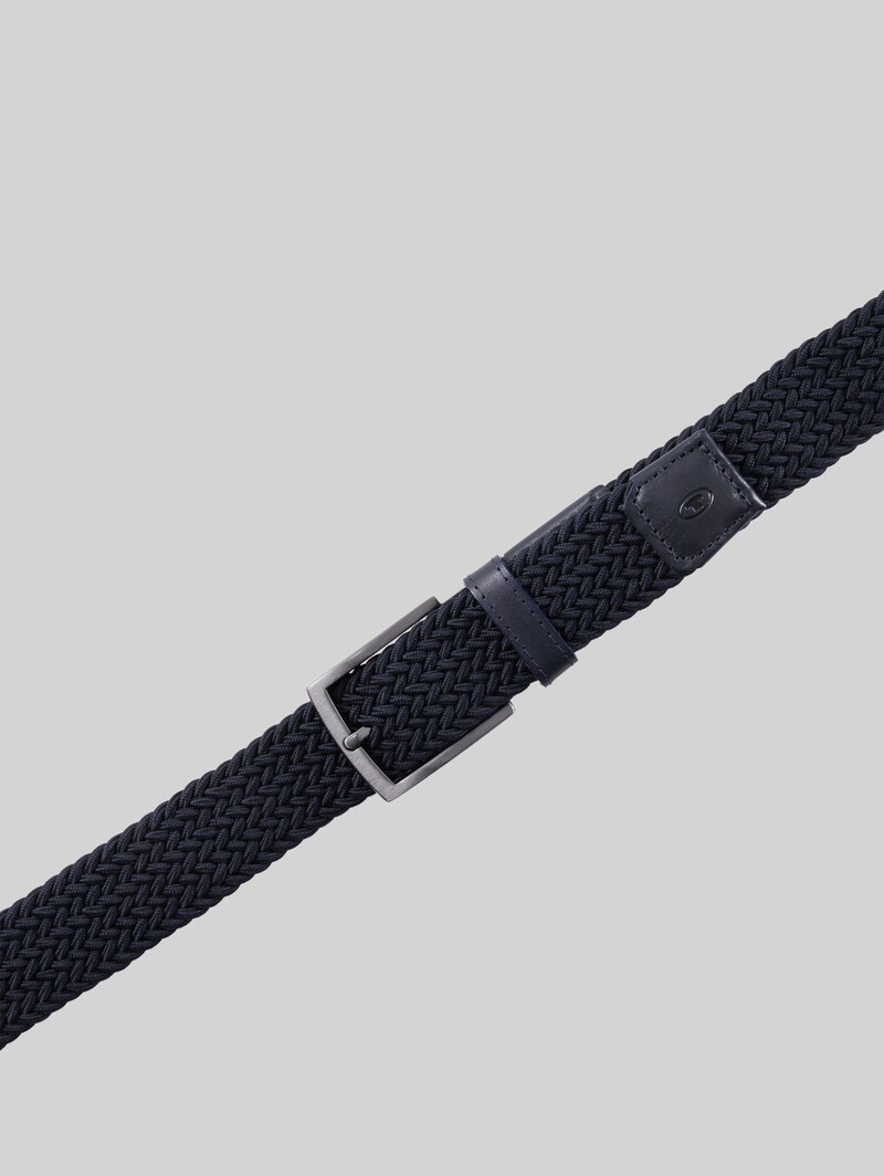 Tom Tailor TTJAMIE Elastischer Flechtgürtel mit eckiger Dornschließe - Navy Uni