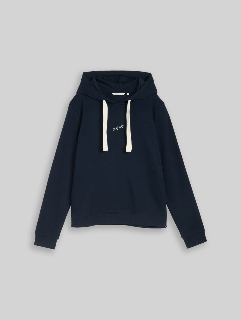 Tom Tailor Hoodie Sweatshirt mit Stickerei - Sky Captain Blue