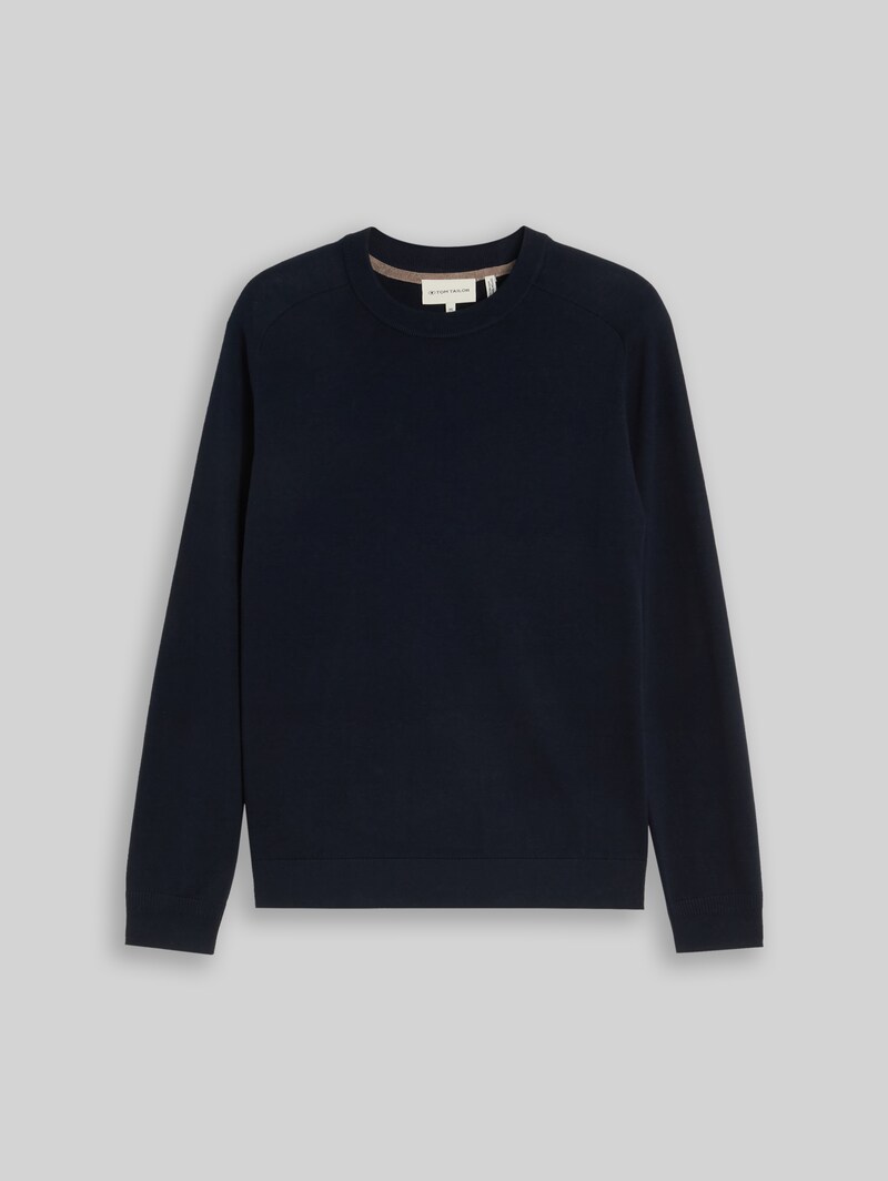 Tom Tailor Strickpullover mit Seidenanteil - Sky Captain Blue