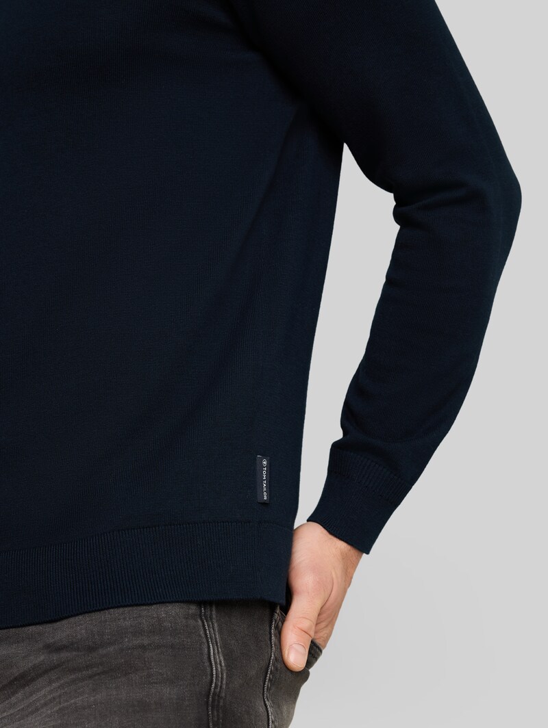 Tom Tailor Strickpullover mit Seidenanteil - Sky Captain Blue