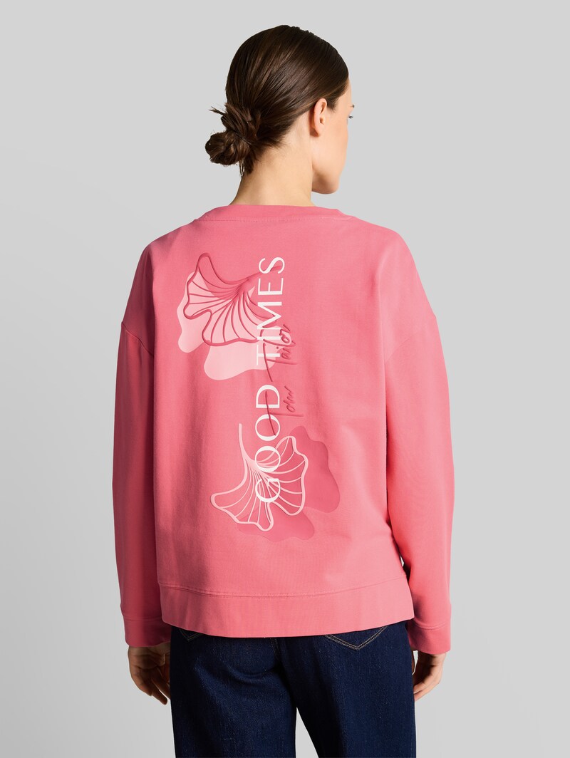 Tom Tailor Sweatshirt mit Rückenprint - Soft Coral Pink