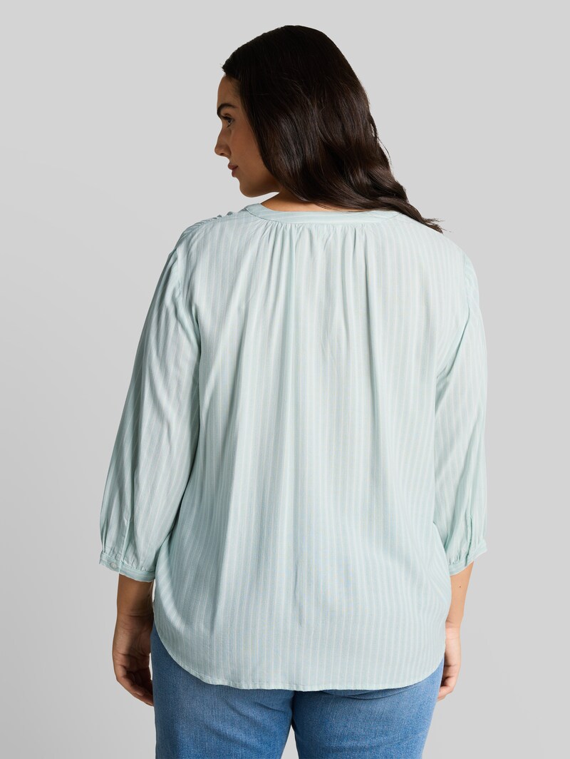Tom Tailor Plus Size - Bluse mit Streifenmuster - Blue Haze White Stripe