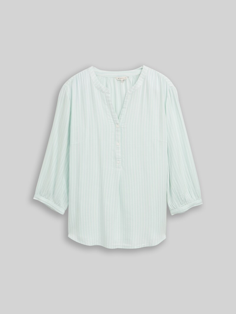 Tom Tailor Plus Size - Bluse mit Streifenmuster - Blue Haze White Stripe