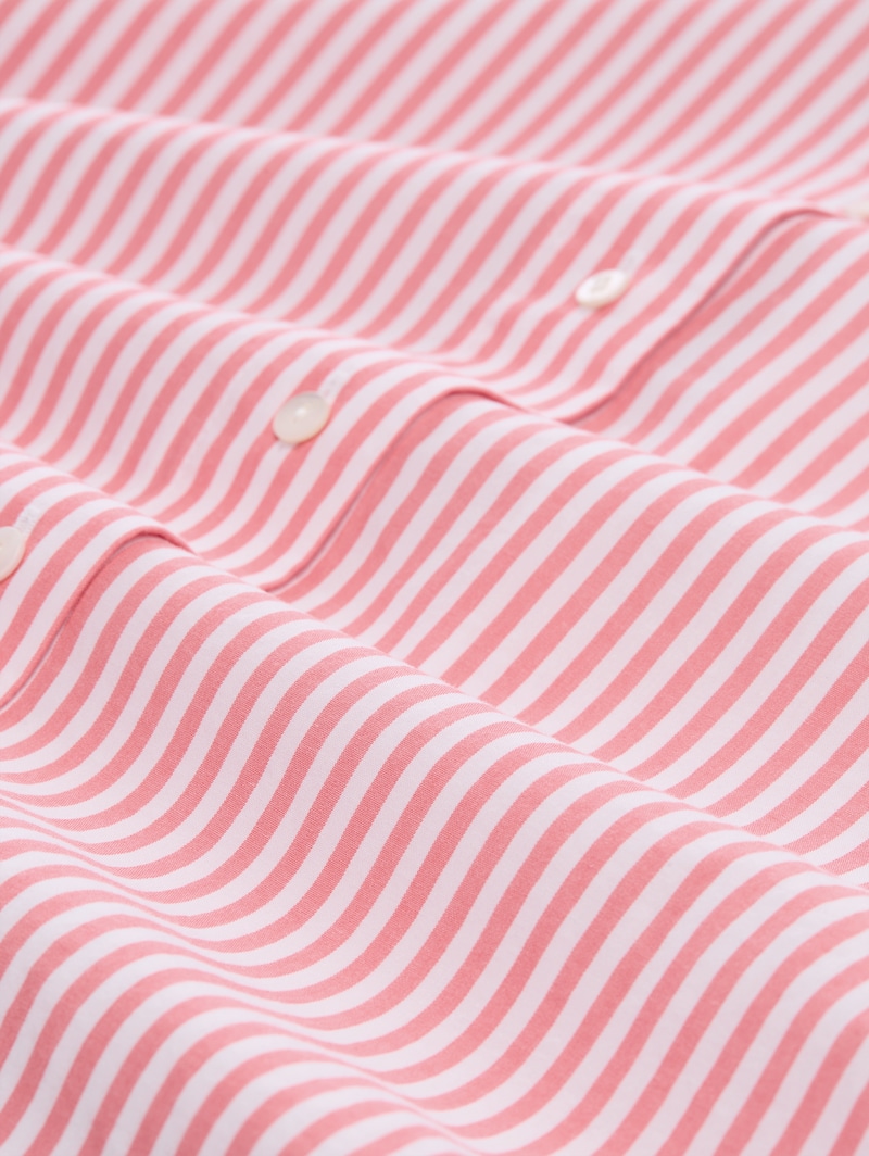 Tom Tailor Plus Size - Hemdbluse mit Streifenmuster - Soft Coral White Thin Stripe
