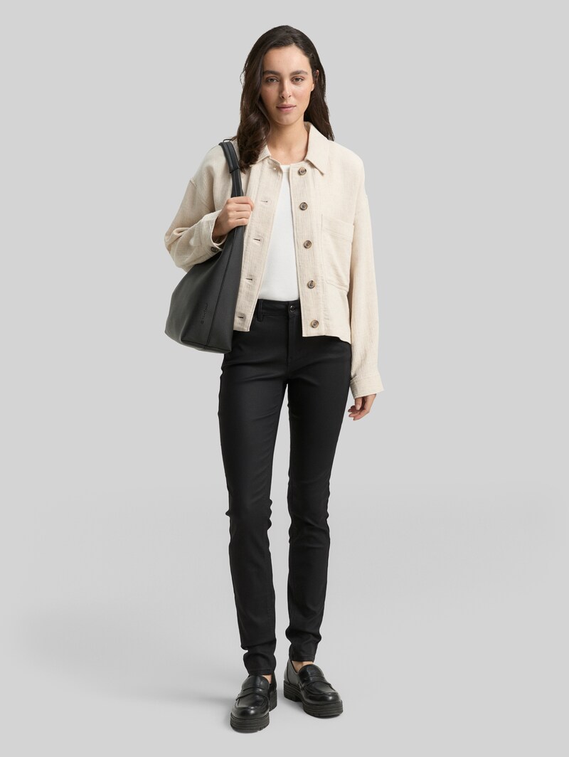 Tom Tailor Coated TTLUCIE SKINNY Jeans - Coated Black Denim